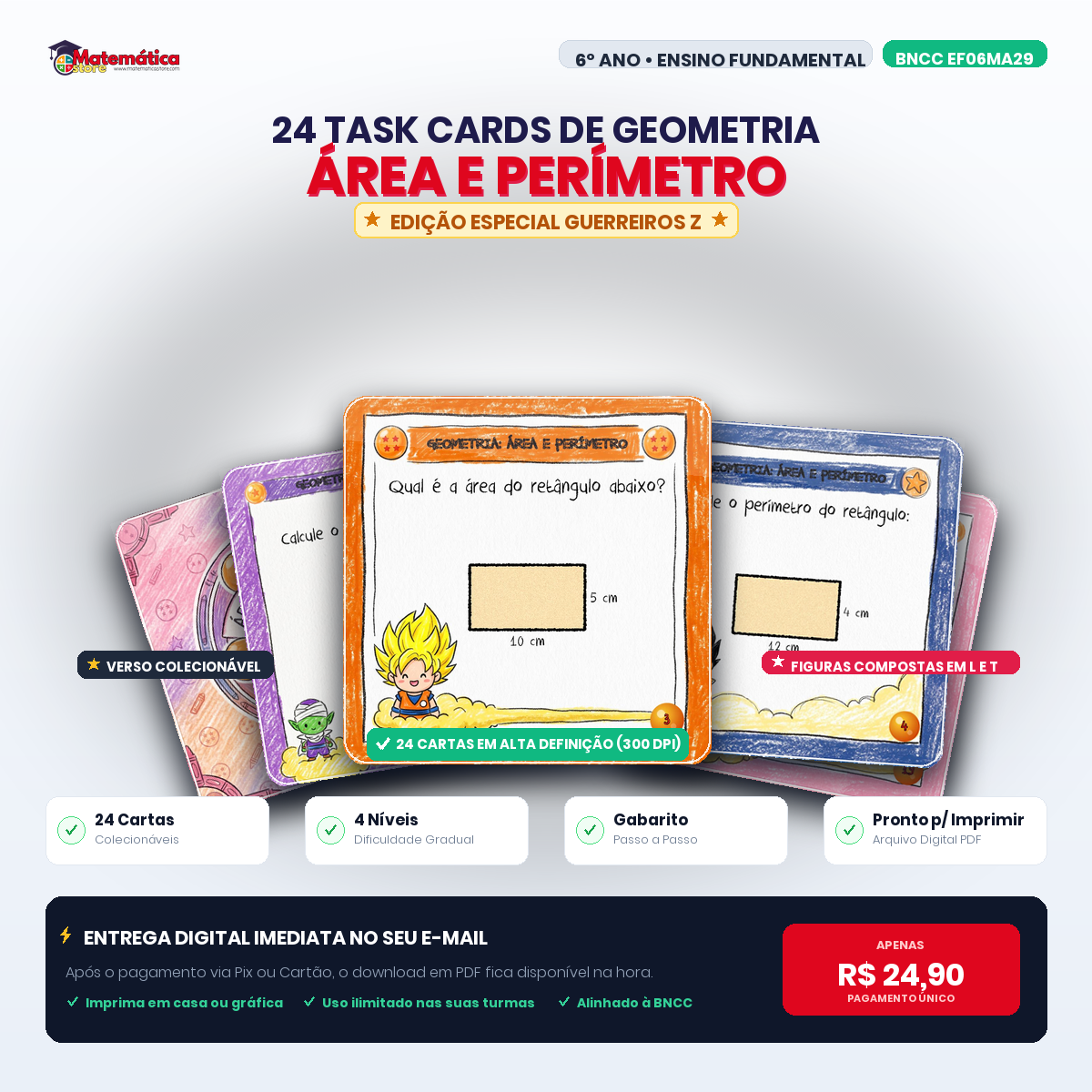 Capa Oficial 24 Task Cards Geometria Dragon Ball